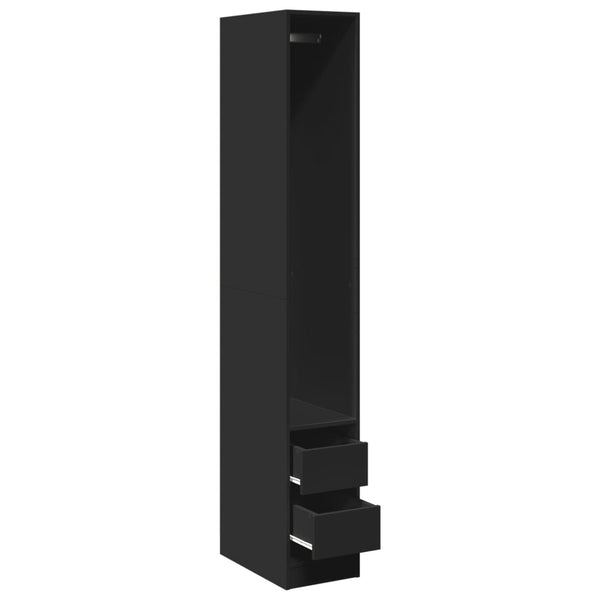 Schwarzer Kleiderschrank 30x50x200 cm