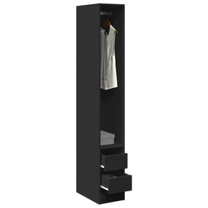 Schwarzer Kleiderschrank 30x50x200 cm