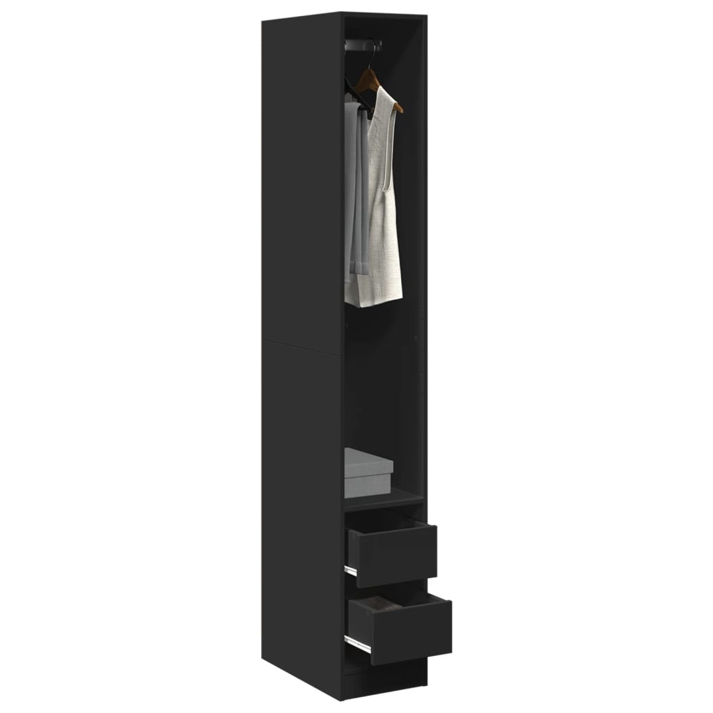 Schwarzer Kleiderschrank 30x50x200 cm