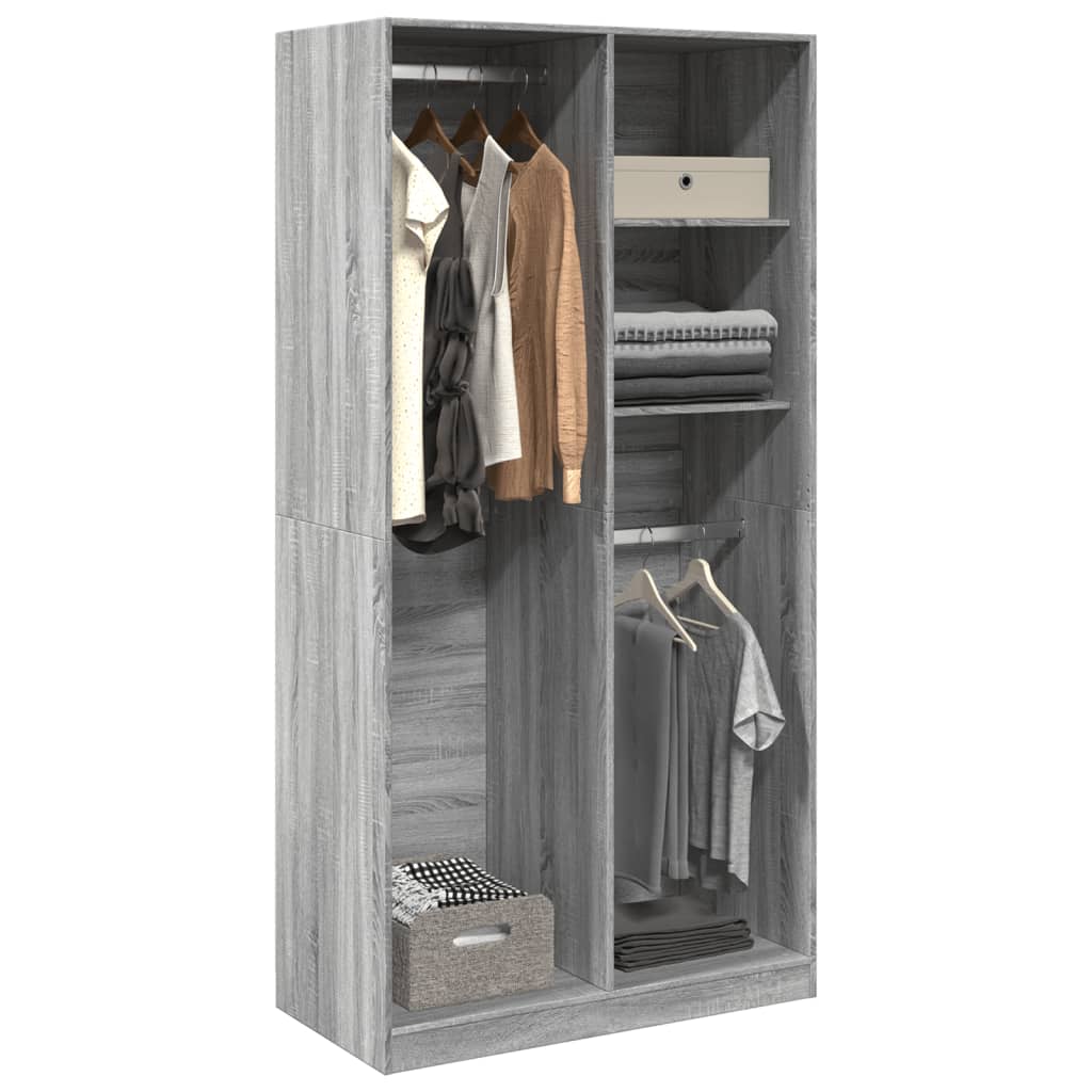 Kleiderschrank Grau Sonoma 100x50x200 cm