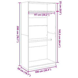 Kleiderschrank Braun Eiche-Optik 100x200 cm