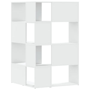 Eck Bücherregal Weiß, 4 Etagen