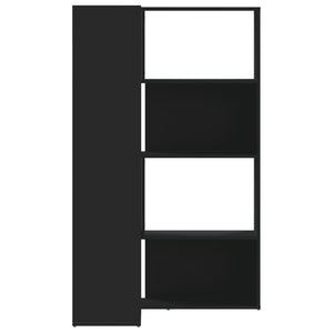 Eck Bücherregal Schwarz, 4 Etagen