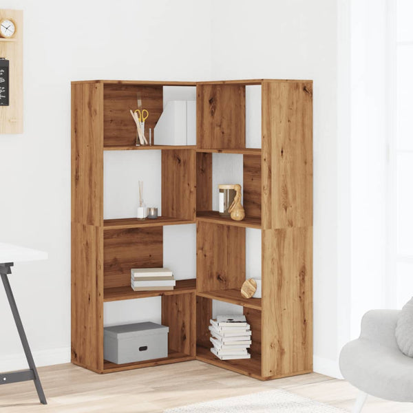 Eck Bücherregal Artisan Eiche 4-Etagen