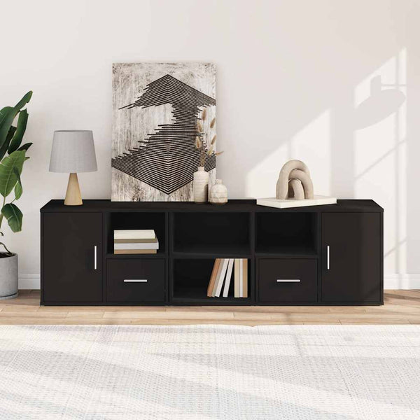Eckregal Schwarz 160 cm Holzwerkstoff