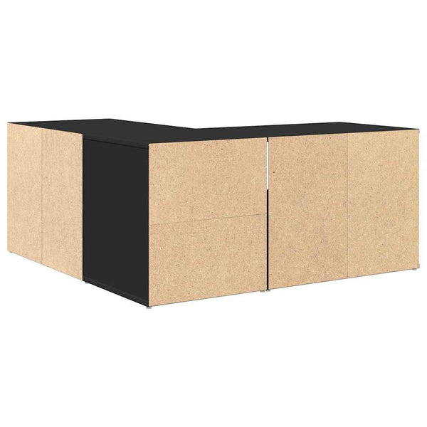 Eckregal Schwarz 160 cm Holzwerkstoff