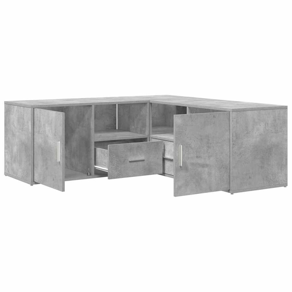 Eckregal Betongrau 200x40x45 cm