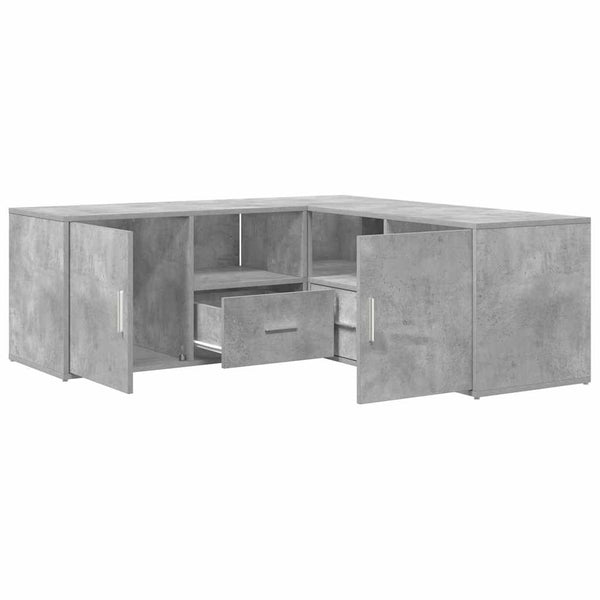 Eckregal Betongrau 200x40x45 cm