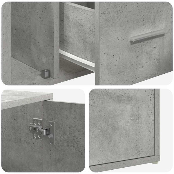 Eckregal Betongrau 200x40x45 cm