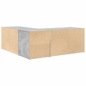 Eckregal Betongrau 200x40x45 cm