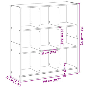 vidaXL Bibliothèque chêne fumé 102x32x108 cm bois d'ingénierie