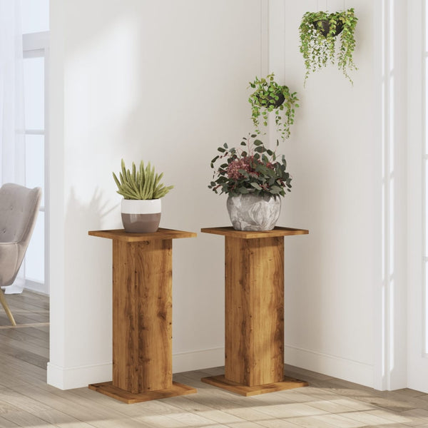 2er Set Pflanzenständer Artisan Eiche 60cm