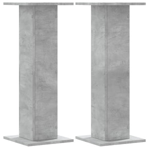 vidaXL Supports pour plantes 2 pcs Gris béton 30x30x80 cm Bois d'ingénierie