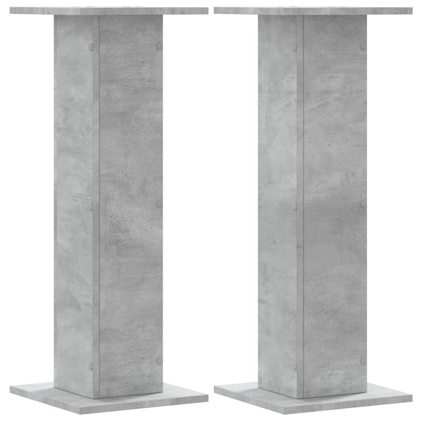 vidaXL Supports pour plantes 2 pcs Gris béton 30x30x80 cm Bois d'ingénierie