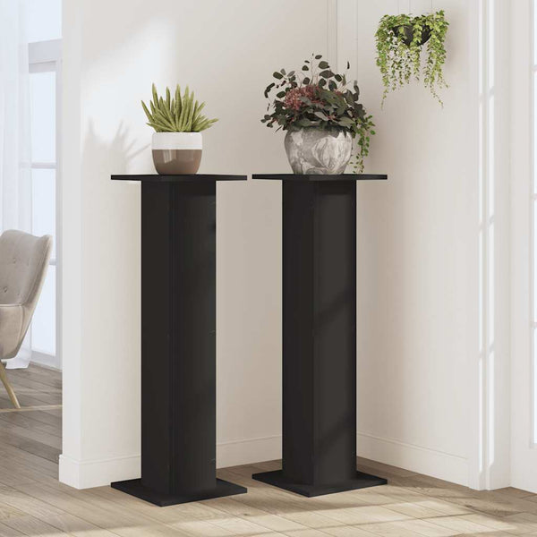 Pflanzenständer Set, Schwarz, 30x30x95 cm