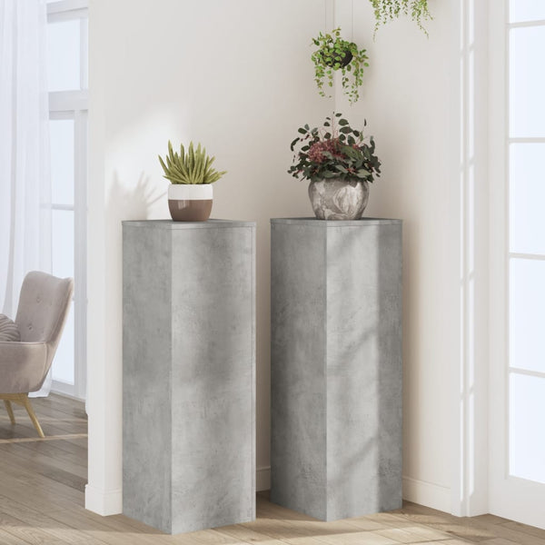 Betongraue Pflanzenständer, 2er-Set