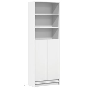 Highboard mit LED Beleuchtung Weiß 69x32,5x200 cm