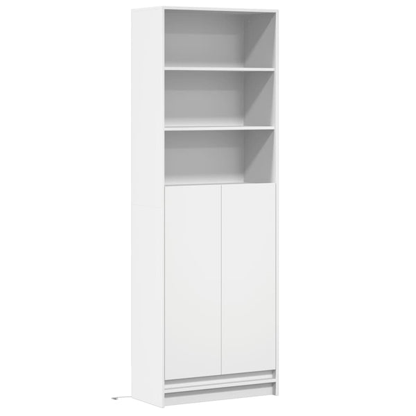 Highboard mit LED Beleuchtung Weiß 69x32,5x200 cm