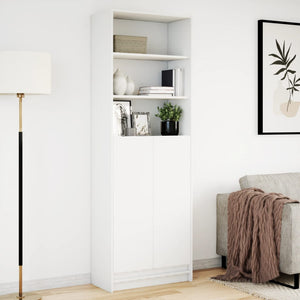 Highboard mit LED Beleuchtung Weiß 69x32,5x200 cm