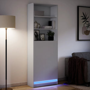 Highboard mit LED Beleuchtung Weiß 69x32,5x200 cm