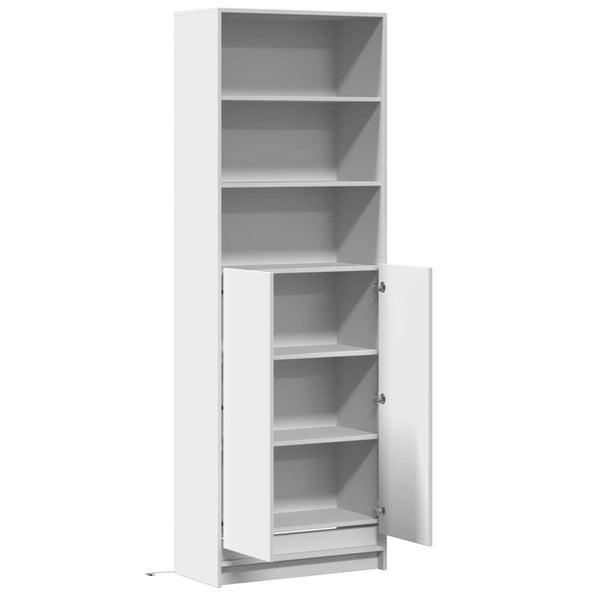 Highboard mit LED Beleuchtung Weiß 69x32,5x200 cm