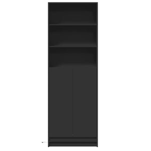 Highboard mit LED Schwarz 69x32,5x200 cm