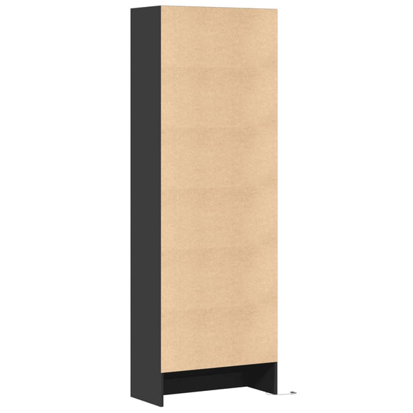 Highboard mit LED Schwarz 69x32,5x200 cm