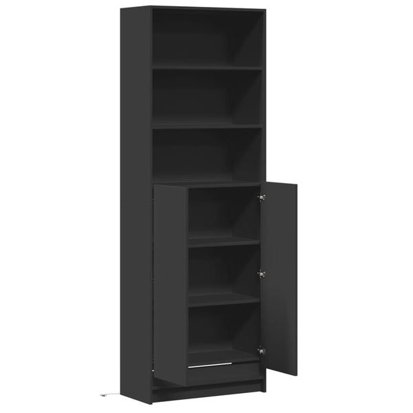 Highboard mit LED Schwarz 69x32,5x200 cm