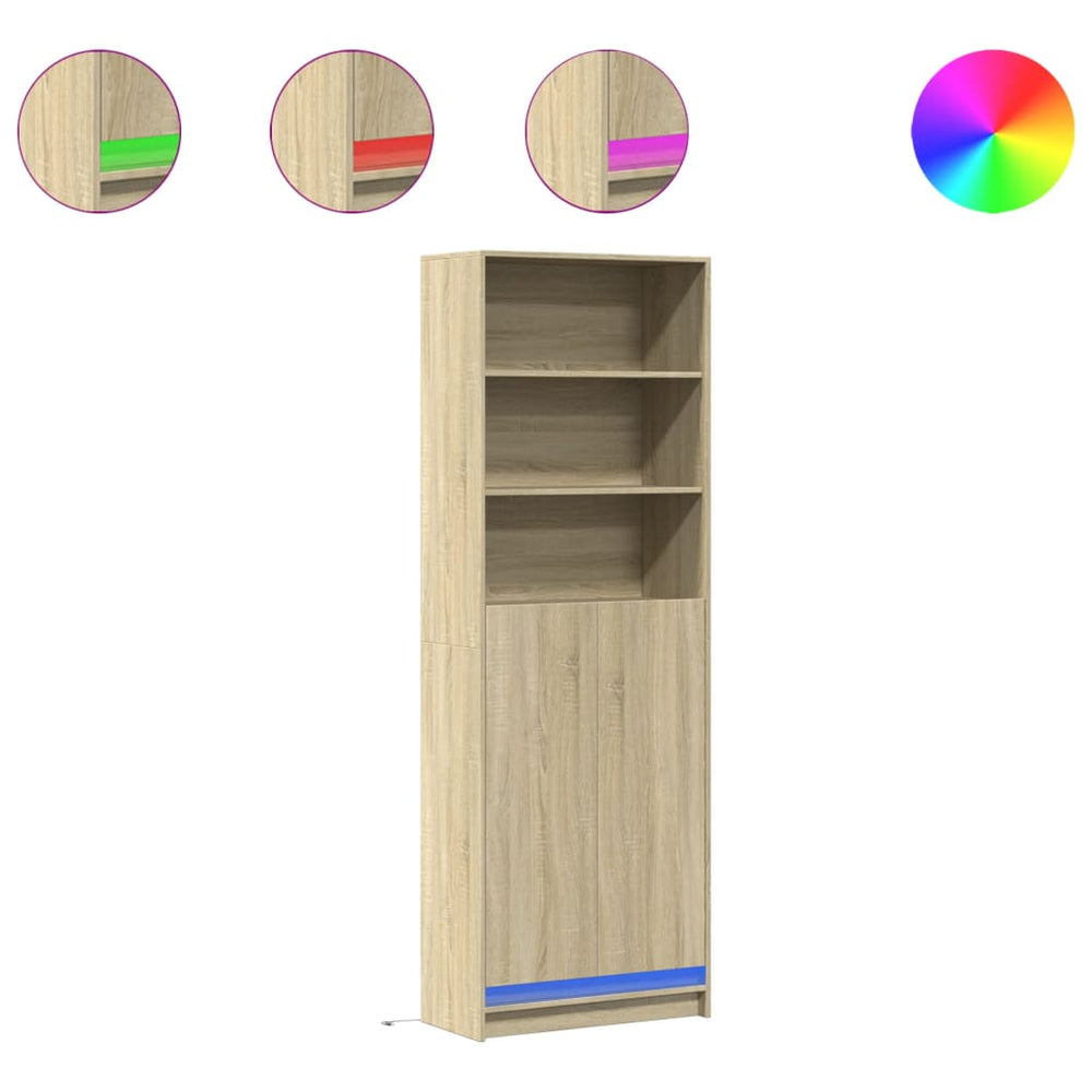 Highboard Sonoma Eiche mit LED 69x200 cm