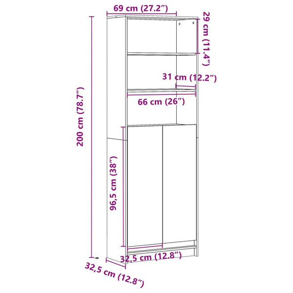 Highboard Sonoma Eiche mit LED 69x200 cm