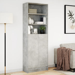 Highboard Grau mit LED 69x32,5x200 cm