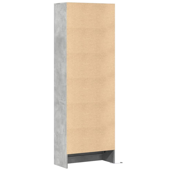 Highboard Grau mit LED 69x32,5x200 cm