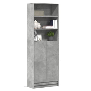 Highboard Grau mit LED 69x32,5x200 cm