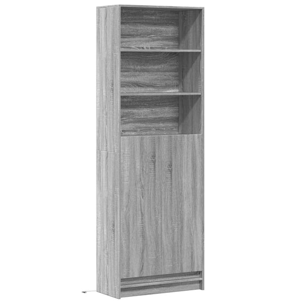 Highboard mit LED Grau Sonoma 69x32,5x200 cm