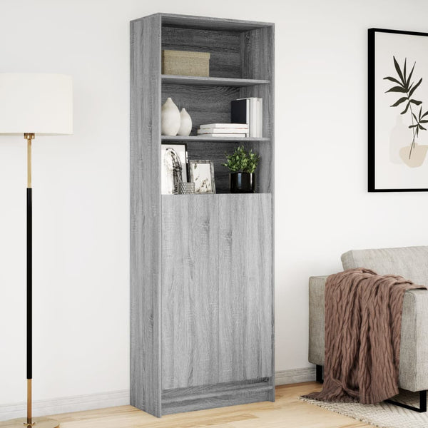 Highboard mit LED Grau Sonoma 69x32,5x200 cm