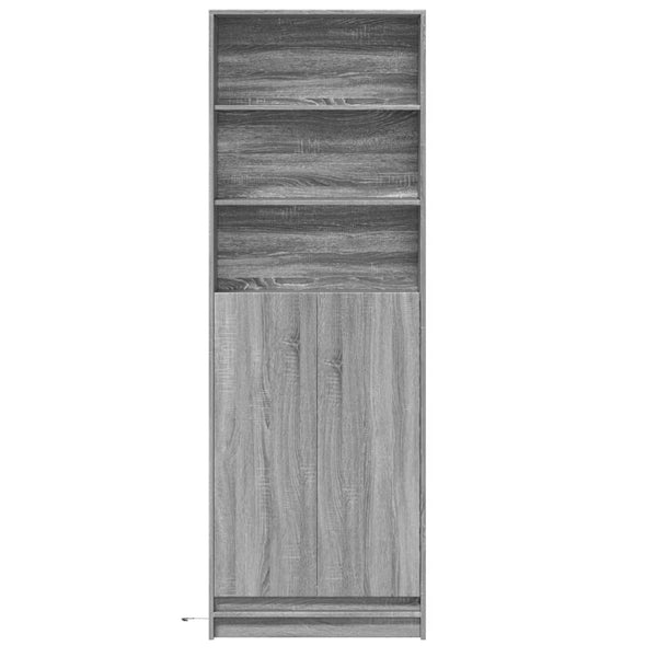 Highboard mit LED Grau Sonoma 69x32,5x200 cm