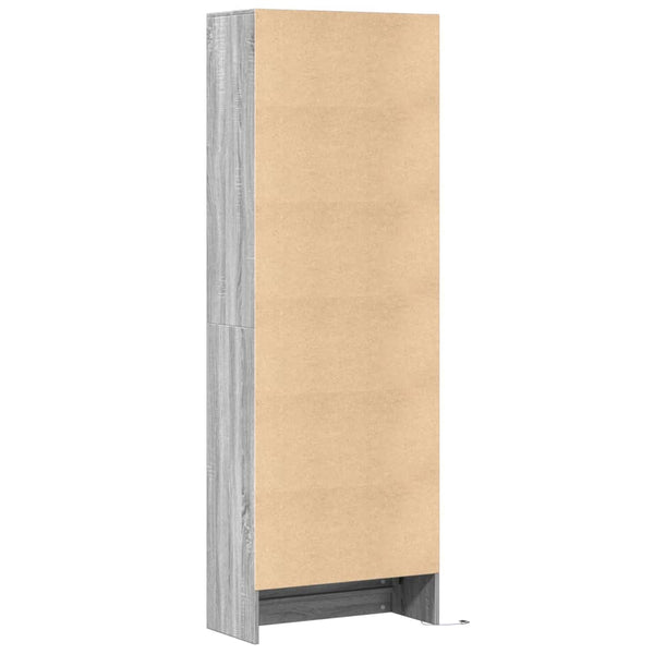 Highboard mit LED Grau Sonoma 69x32,5x200 cm