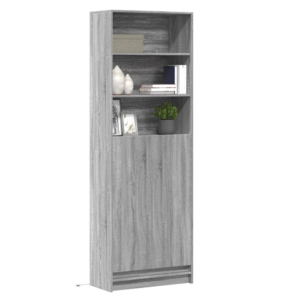 Highboard mit LED Grau Sonoma 69x32,5x200 cm