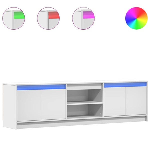 TV-Schrank Weiß mit LED 180cm