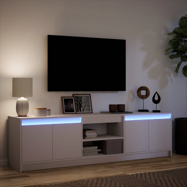 TV-Schrank Weiß mit LED 180cm