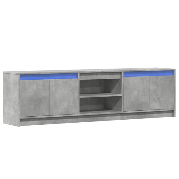 TV-Schrank Betongrau mit LED 180 cm