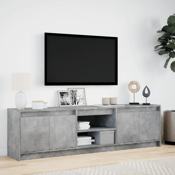 TV-Schrank Betongrau mit LED 180 cm