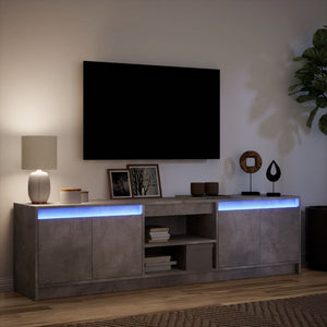 TV-Schrank Betongrau mit LED 180 cm