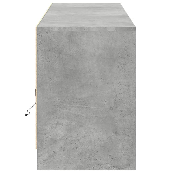 TV-Schrank Betongrau mit LED 180 cm