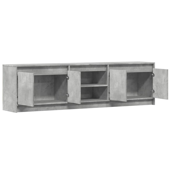 TV-Schrank Betongrau mit LED 180 cm