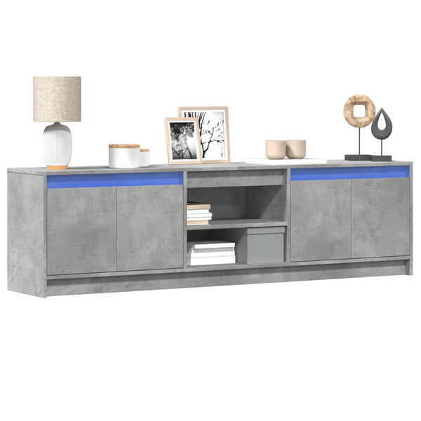 TV-Schrank Betongrau mit LED 180 cm