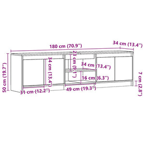 TV-Schrank Räuchereiche mit LED 180cm