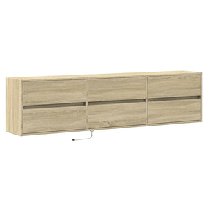 TV-Wandschrank mit LED Sonoma-Eiche 180 cm