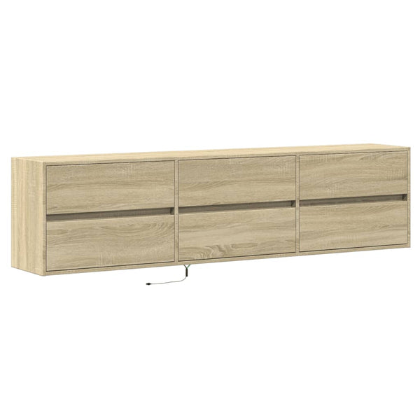 TV-Wandschrank mit LED Sonoma-Eiche 180 cm