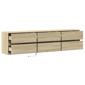 TV-Wandschrank mit LED Sonoma-Eiche 180 cm